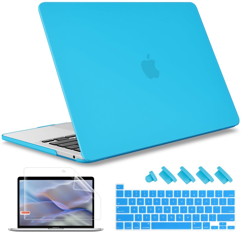 May Chen Compatible with MacBook Pro 13 inch Case 2020 2021 Release Model A2338 M1 A2251 A2289, Plastic Hard Shell Case with Keyboard Cover for MacBook Pro 13 Touch Bar Fits Touch ID, Matte Blue - Image 1